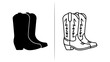 © Galih - Cowboy boots outline and solid with transparent background