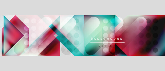 Wall Mural - Abstract geometric pattern. Vibrant colors overlap, creating dynamic visual effect. Modern design elements present sleek composition.