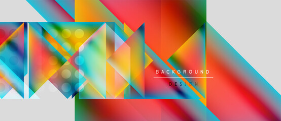 Poster - Abstract geometric shapes, vibrant colors, dynamic composition. Modern design elements create energetic visual experience.