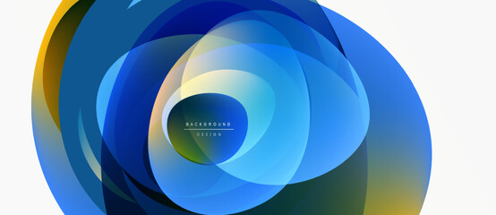 Poster - Abstract flowing shapes, blue hues dominate. Gradient colors create dynamic visual effect. Modern design element.