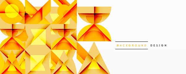 Poster - Abstract geometric pattern. Orange, yellow shapes overlap creating dynamic visual texture. Modern design element for backgrounds.