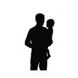 © Saikat - Silhouette of a Woman Holding Child on White Background