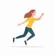 © Oleg - Woman running fast forward with determined expression and raised arm