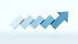 © BPawesome - Business presentation growth up arrow infographic, 5 step process to success and achievement, 3d render