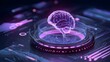 © Gendar SINURO - Glowing brain on futuristic digital display represents artificial intelligence.
