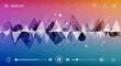 © Rian - A modern digital music player interface concept displaying a vibrant abstract soundwave visualization with geometric shapes and reflections on a colorful gradient