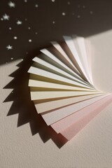 Wall Mural - Abstract geometric design with paper strips and star shadows for creative inspiration,National Letter Writing Day