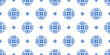 © Olena - Blue Flower geometric seamless pattern, Mediterranean Ceramic. Sicilian, Portuguese, Spanish tile traditional design, porcelain pottery. Vector isolated on white background