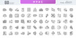 © RI Rafiq - HVAC line icon set. Heating, ventilation, air conditioning, temperature control, airflow, thermostats, cooling, air cleaner, climate control, heating vector thin icons pack. editable stroke