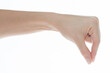 © Gullfam - Close-up of a woman's hand gesturing with an open palm, showing the Ok sign or an empty symbol