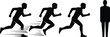 © ATIKUL ISLAM - Set of Running Man Silhouettes Dynamic Movement Poses and Standing Figure