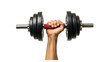 © Asma  - Strong arm lifting heavy dumbbell against black background fitness concept