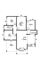 Naklejka na meble Modern Black and White House Home Apartment Villa Floor Plan Designs