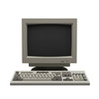 © BTG - Retro beige crt computer monitor and keyboard set