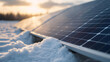 © photo for everything - Solar panels covered in snow gleam in the winter sun, embodying renewable energy adaptation and resilience.  Clean power continues despite harsh conditions.