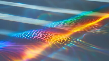 Wall Mural - Diffraction light bands laser interference patterns rainbow spectrum holographic surface optical physics phenomenon prismatic colors abstract technology