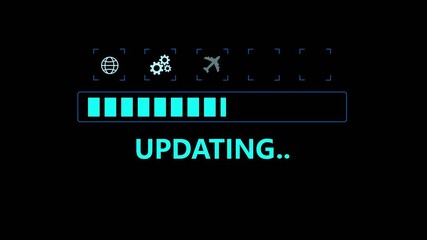 Update software application upgrade technology concept. Software update or Operating system, patch update, updating progress bar, Install app patch, new version, Improved security, program downloading