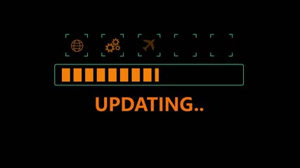 Update software application upgrade technology concept. Software update or Operating system, patch update, updating progress bar, Install app patch, new version, Improved security, program downloading