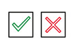 © Bay - Check mark and cross mark icons on white background