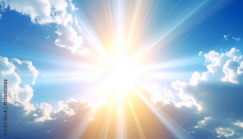 Beautiful religious image, bright light from heaven, light of hope and ...