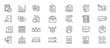 © Yuka - Survey line icon set. Audit, analysis, plan, evaluation, quality process, result, rewiev, feedback, exam, document