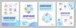 © bsd studio - Consumer decision making blue gradient brochure layout. Economics, finance. Leaflet advertising design with color line icons. Editable 4 pages. Arial-Bold, Myriad Pro-Regular fonts used