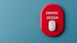 © Tanakrit - A vibrant graphic design concept featuring a red circular button with the words 'GRAPHIC DESIGN' and a computer mouse on a blue background.