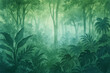 © James - watercolor tropical green rainforest background