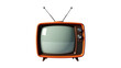 © Andrew505 - Retro orange television with blank screen isolated on transparent background. Vintage TV set for media and entertainment