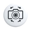 © seharartworks - Camera rotation icon, representing the ability to adjust or change the orientation of the camera view or perspective isolated on white background