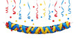 © Laura - Isolated festive garland. Party streamer and confetti for a bright decoration moment