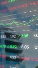 Wall Mural - Animation of financial data processing over cityscape