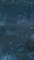 Wall Mural - Animation of network of connections and globe over diverse people