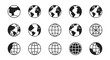 © rahul - Black and white earth globe icon set graphic representation vector