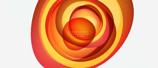 Wall Mural - Abstract orange swirl design. Concentric layers create dynamic visual effect. Modern background element for various projects.
