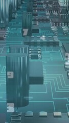 Wall Mural - Animation of numbers changing over computer processor