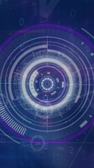Wall Mural - Animation of loading circles over connected icons, letter, text, numbers over abstract background