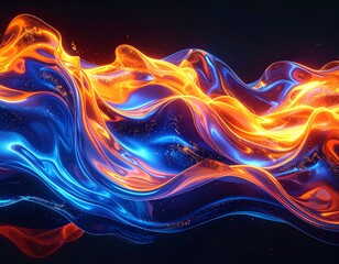 Wall Mural - Dynamic abstract background design with colorful flame lines