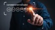 © Velox Studio - Customer Satisfaction Excellence User Selects Five-Star Rating on Digital Interface