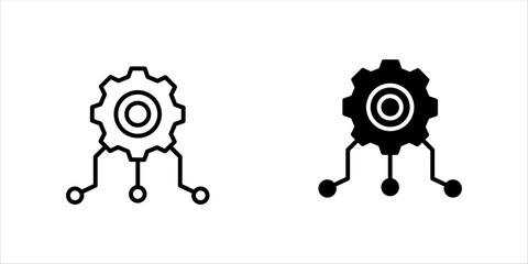 Integration Icon set . in black filled and line. icon . vector illustration, pictogram isolated on white background. color editable	
