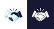 © Ryan - Business partnership agreement handshake icons symbolizing trust and collaboration for web applications -  Glyph solid icon - Editable modern style icon.