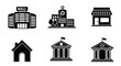© Ryan - Set of diverse building icons for web and app design commerce residential government -  Glyph solid icon - Editable modern style icon.