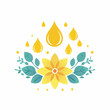 © Pionerr - Elegant flower and oil drop illustration for natural cosmetic product concept