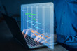 © NicoElNino - Project Management Planning with Gantt Chart on Laptop. Digital Schedule, Workflow Optimization, Task Tracking, and Team Coordination
