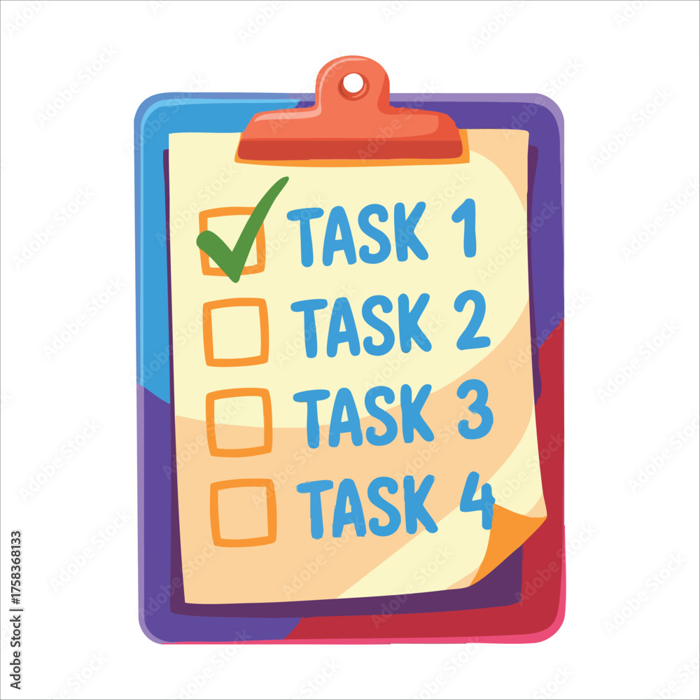 simple checklist with checkmarks and empty boxes vector art isolated ...