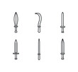 © Design Ful - simple outline stroke icon isolated on white background Arms Museum Mycenaean leaf blade sword Arms Museum Assyrian iron sickle sword Arms Museum Etruscan bronze spatha Arms Museum Chinese