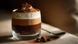 © alexandre - Decadent layered chocolate coffee mousse dessert in a glass with cocoa dusting