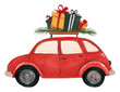 © Rawpixel.com - PNG Christmas car illustration christmas vehicle.