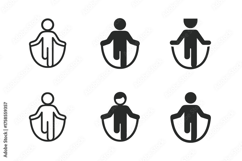 Jump Rope Logos. Jump rope. Set Logo of Fitness: person skipping rope ...