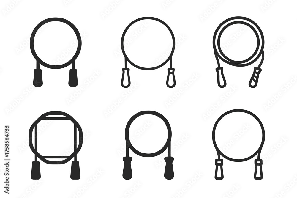 Stock-Vektorgrafik „Jump Rope Logos. Jump rope. Set Logo of Fitness ...
